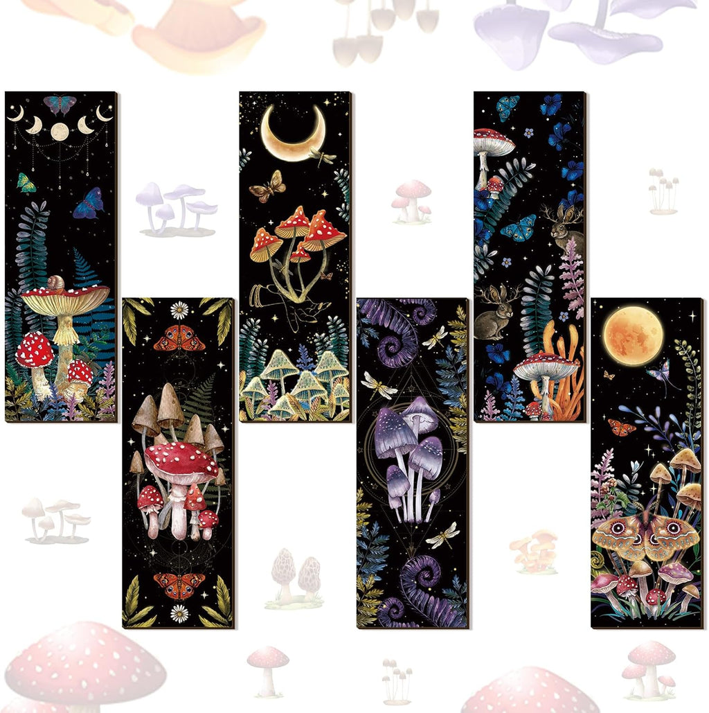 6 Pcs Mushroom Wall Decorations Wooden Wall Hanging H702169