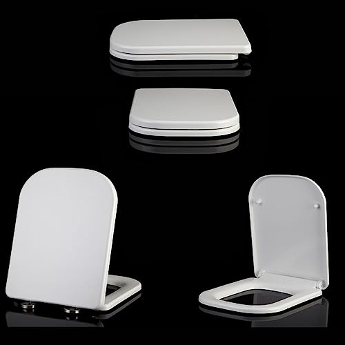 Square Toilet Seat with Quick-Release Hinges T80706