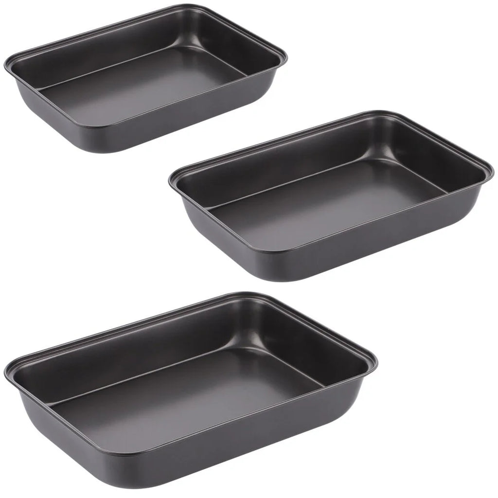 3 PCS Non-Stick Carbon Steel Baking Trays Set F3924