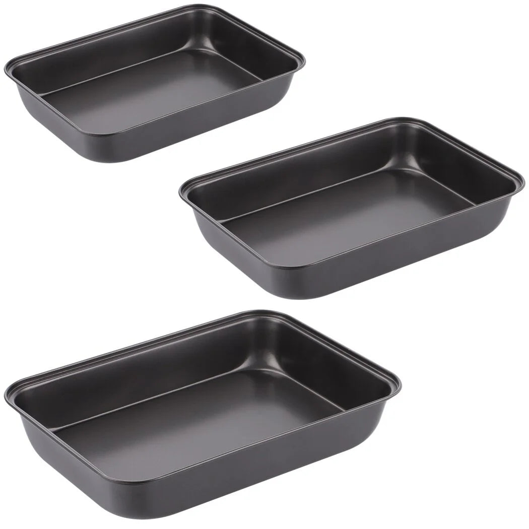 3 PCS Non-Stick Carbon Steel Baking Trays Set F3924