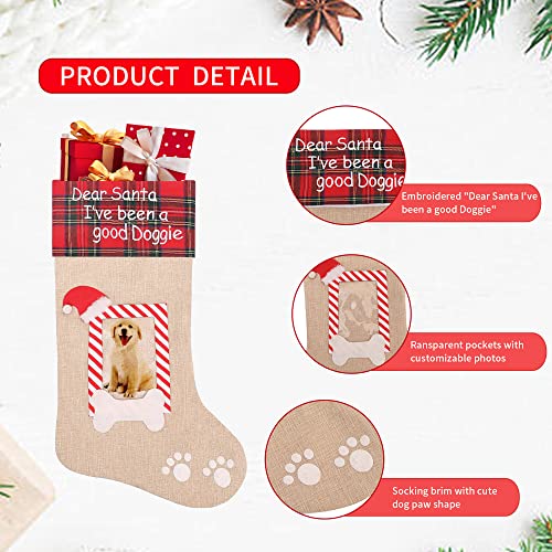 20 Inches Burlap Christmas Pet Stockings W7801