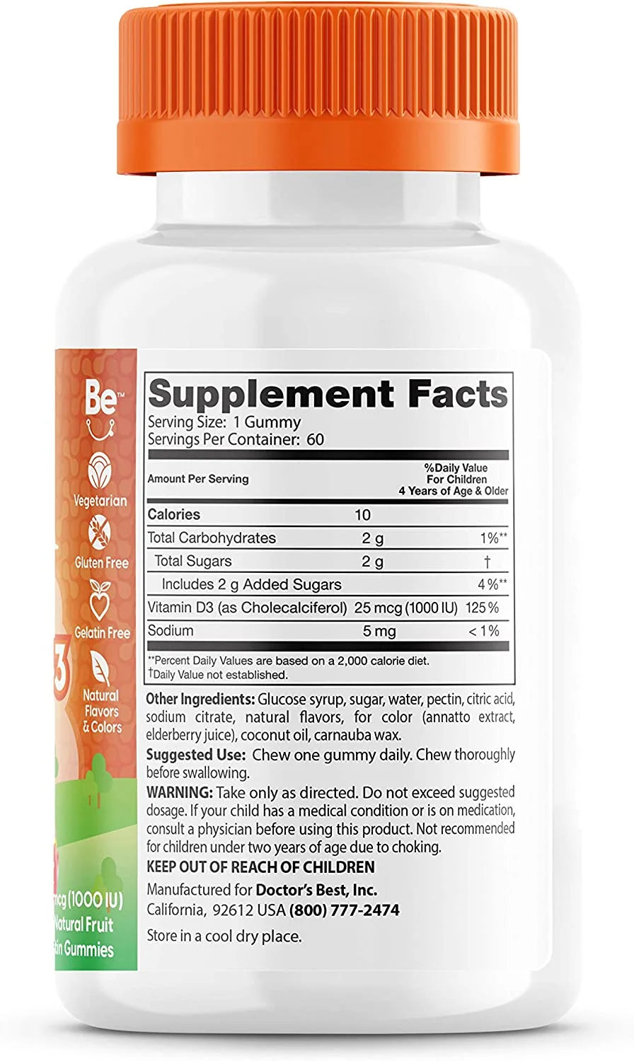 Vitamin D3 Gummy 25 mcg 60 Gummies P829415