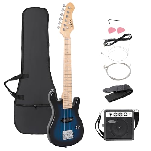 30 inch Kids Electric Guitar with Amp, Gig Bag, Strap, Cable, Strings and Picks (Black) X1236