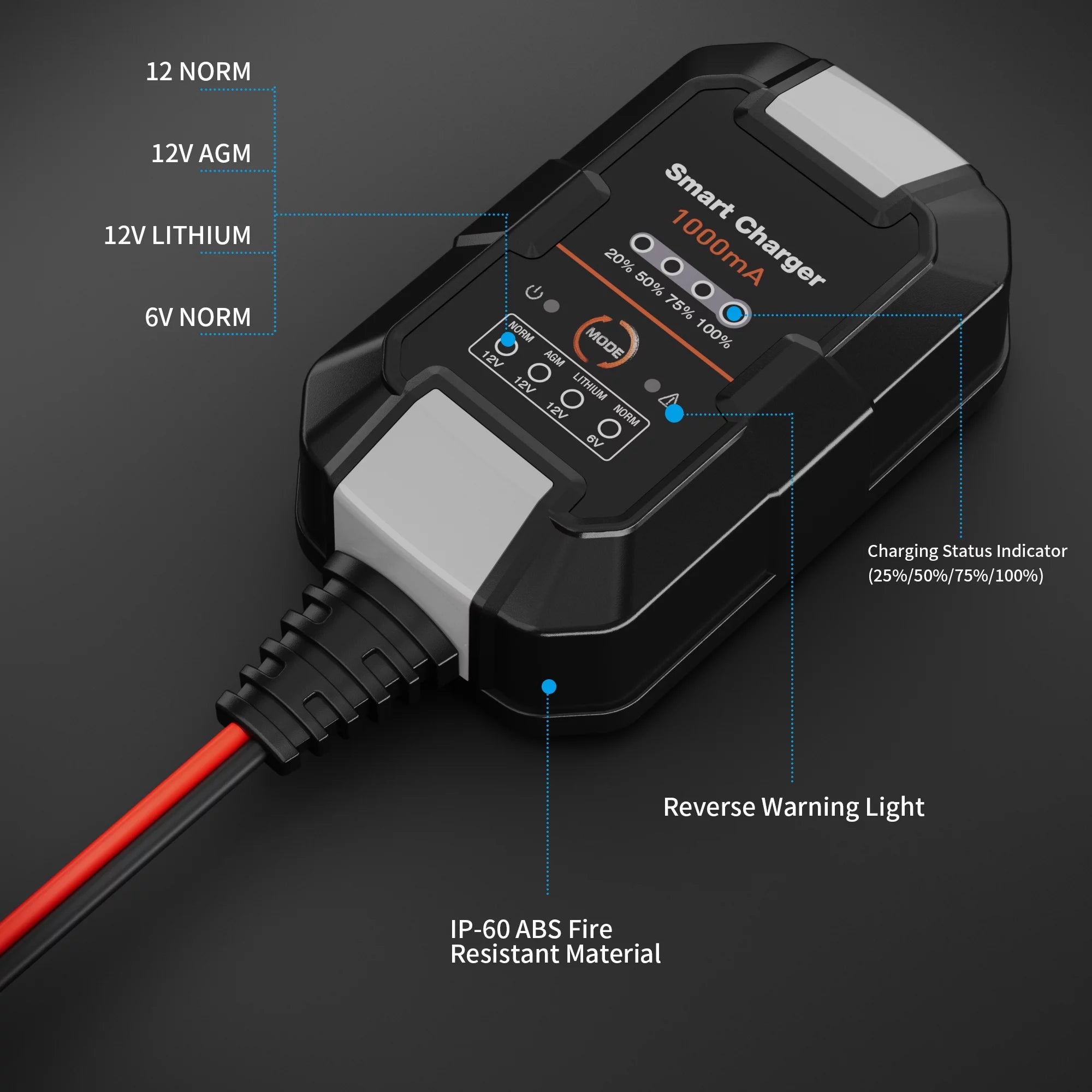 6V/12V 1A Trickle Charger Battery Maintainer K9488