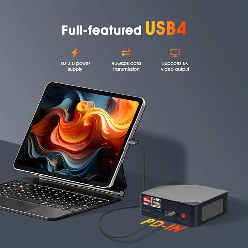 Mini PC N100 Intel 12th Windows 11 Pro 16GB DDR4 RAM 512GB PCIe SSD, 4K 60HZ Triple Displays Dual HDMI Type-C, 6W TDP Quiet Mini PC, WIFI5 W39053