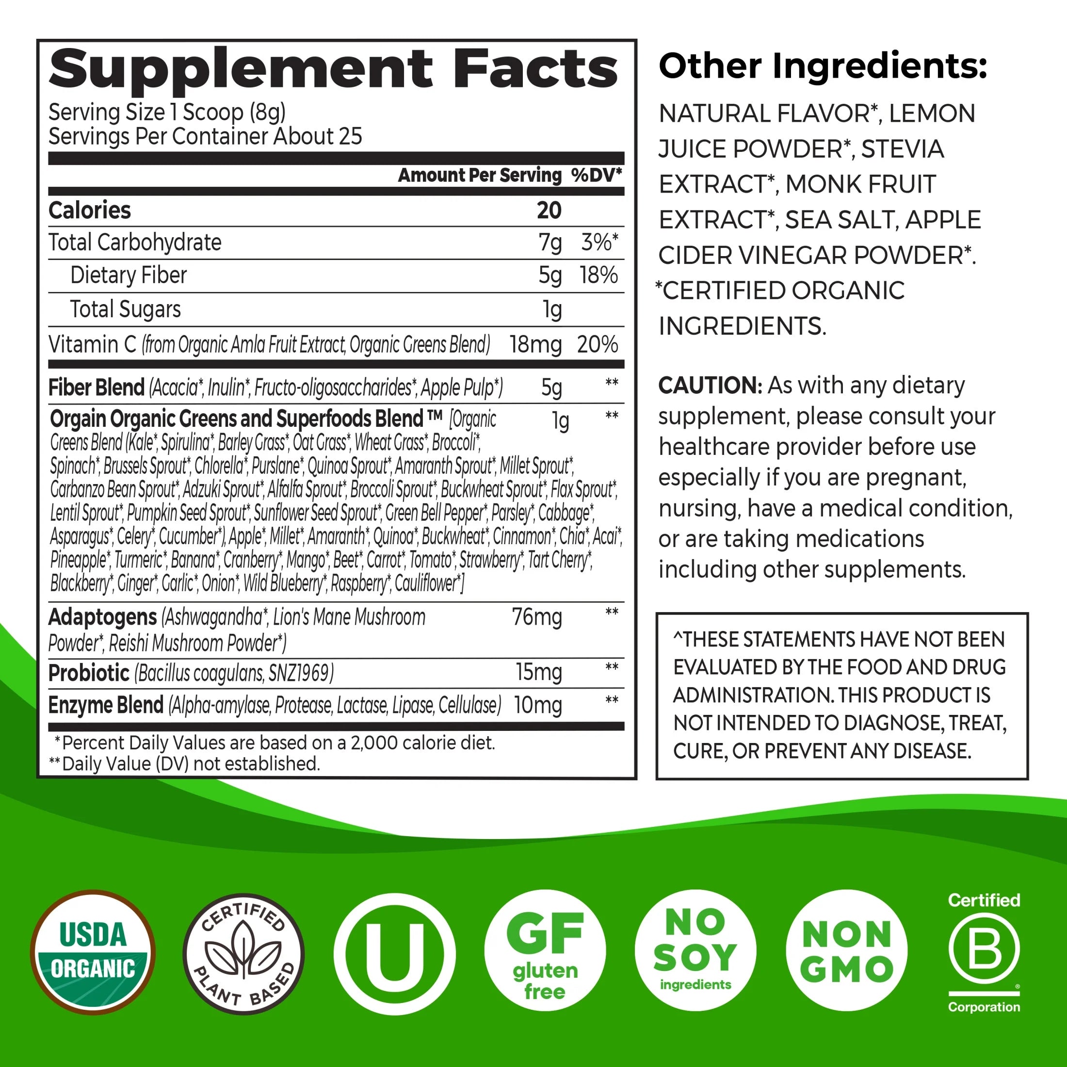Orange Mango 0.44lb Fiber Superfood Powder J6597