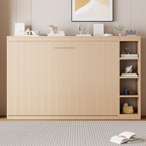 Full-Size Foldable Wall Bed with Storage Drawer I526053