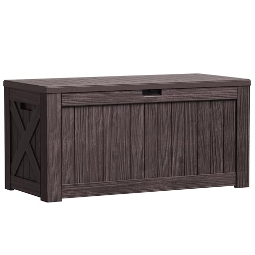 Black 120 Gallon Outdoor Storage Box with Lock S7829