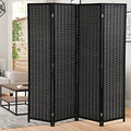 Black 6 Panel Folding Room Divider, 17.7" Wide G698629