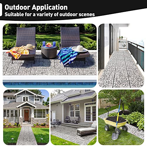 Natural Real Stone Interlocking Floor Deck Tiles 12"x12" K2202
