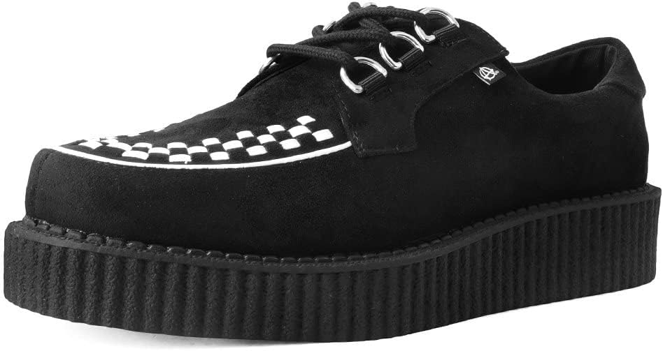 Black Faux Suede Creeper Shoes J5021
