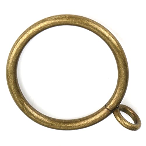 Set of 30 Antique Brass Curtain Rings with Eyelets E749906