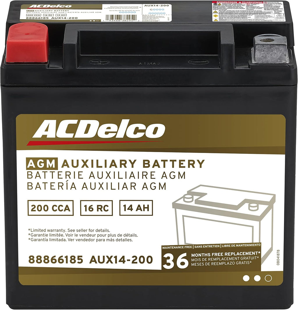 36 Month Warranty Auxiliary AGM 200 CCA Battery P94665