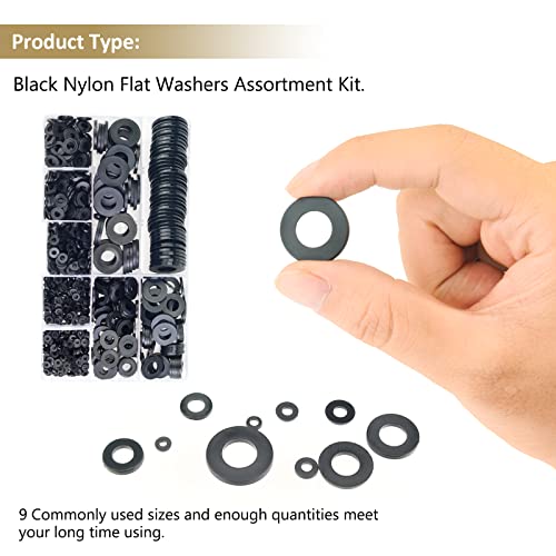 9 Sizes Nylon Flat Washers Assortment Kit M67824