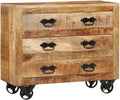 Solid Rough Wood Mango Sideboard with 3 Drawers O90427