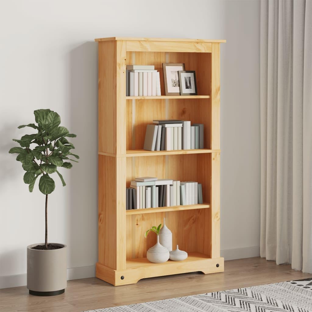 4-Tier Bookcase Mexican Pine Book Shelf Z356495