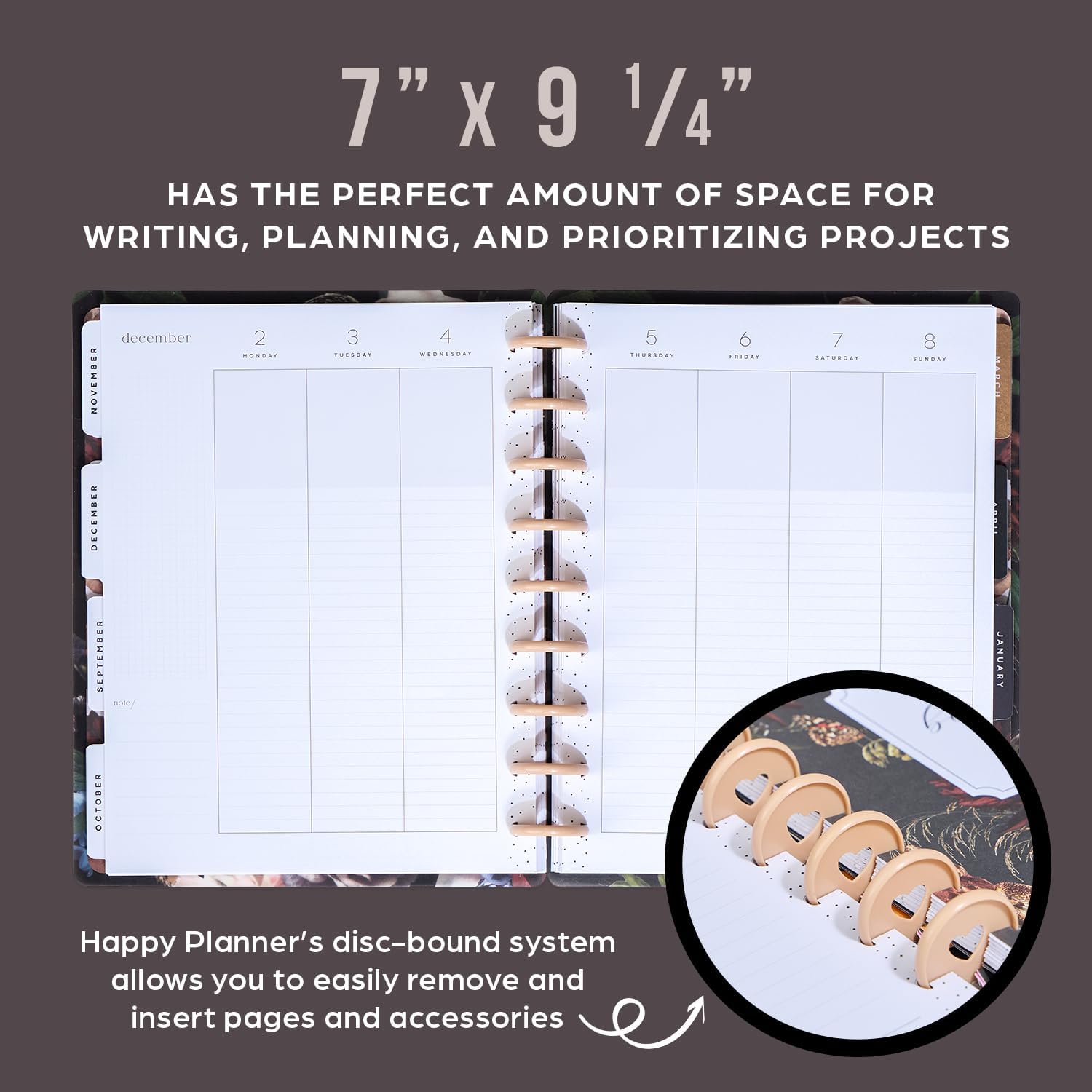 12-Month Academic Planner, Classic Size, Vertical Layout, 7" x 9 1/4" B4855