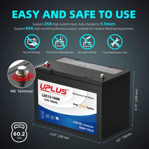 12V 100Ah Deep Cycle AGM Gel Battery T4545