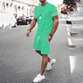 Men's Printed Color-Block Short-Sleeve Set