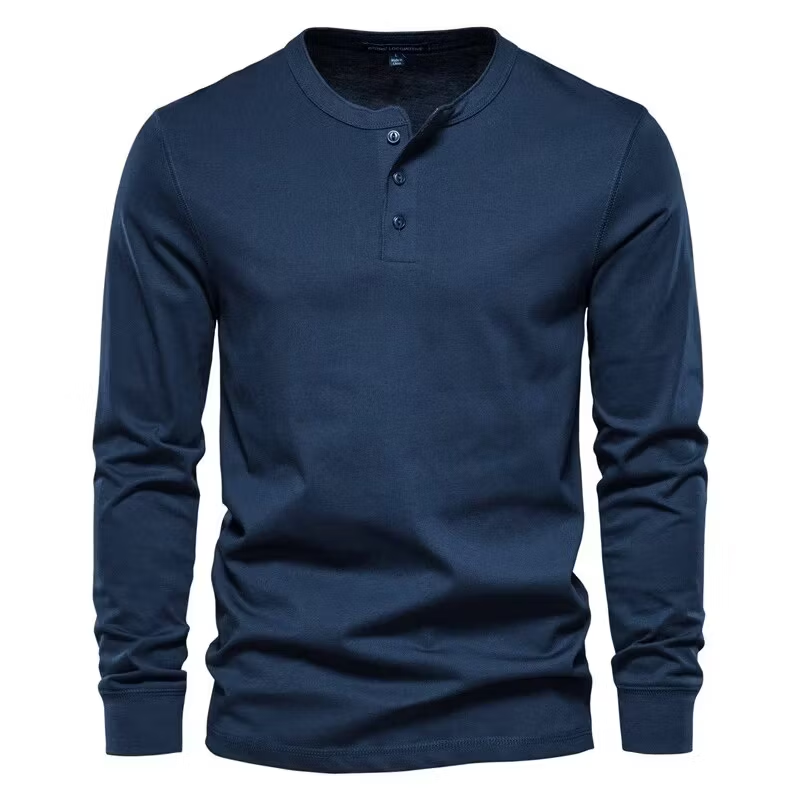 Men's Henley High Quality 100% Cotton T-Shirt