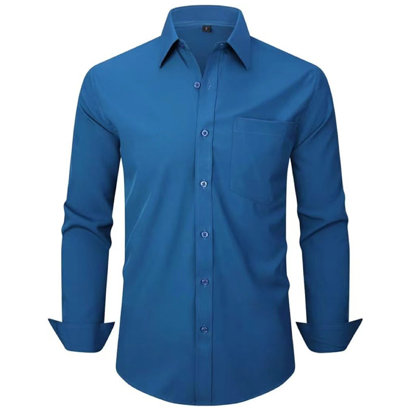 Men's Stretch Mercerized Long-Sleeve Shirt