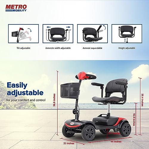 Compact Blue Mobility Scooter with Seat and Basket L222