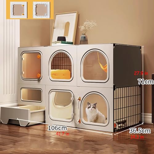 Large 2/3 Tier Cat Cage with Cat Litter Box G418