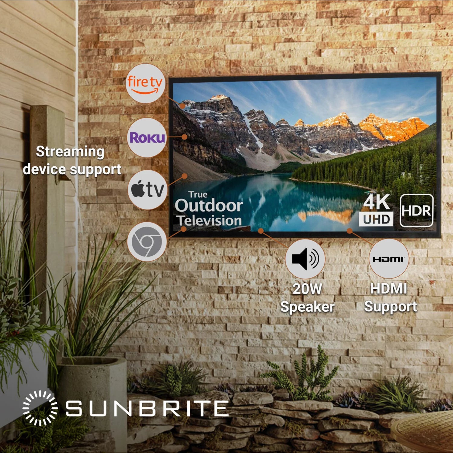 55-inch Full Shade Outdoor 4K Ultra HD HDR LED Weatherproof Television Y564034