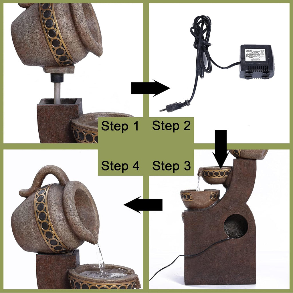 5 Tiered Polyresin Outdoor Water Fountain B393679
