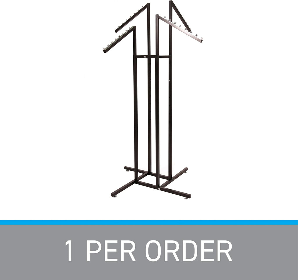 Black 4 Way Adjustable Clothing Rack with Slanted Arms Z596