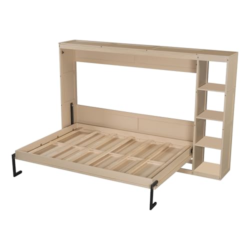 Full-Size Foldable Wall Bed with Storage Drawer I526053