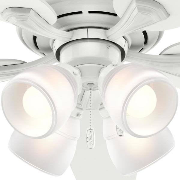 52 in. LED Indoor Snow White Ceiling Fan with Light O48659
