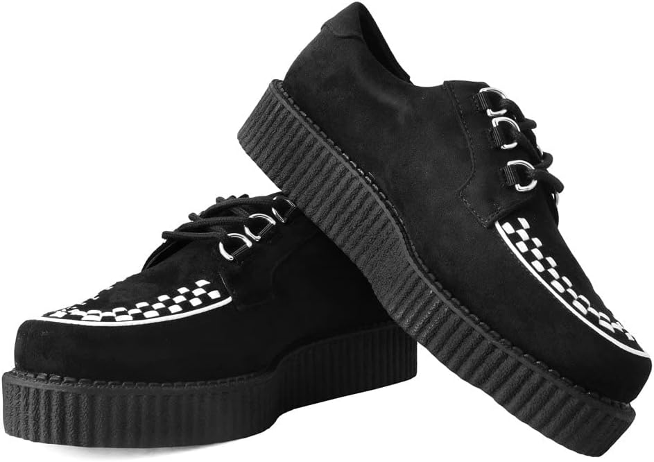 Black Faux Suede Creeper Shoes J5021