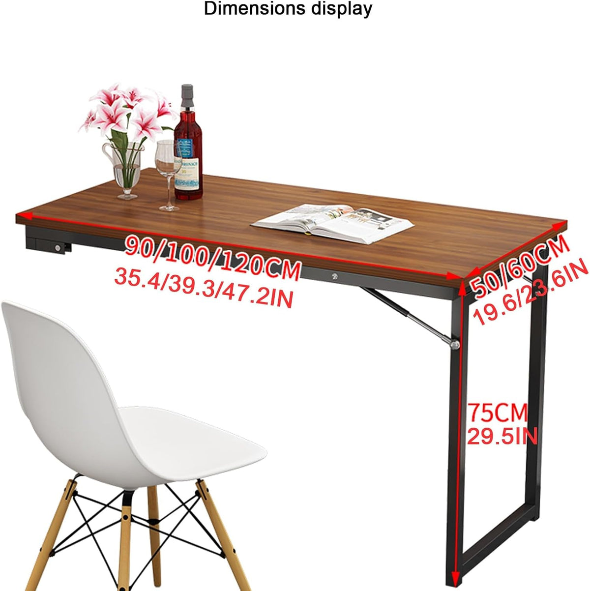 Heavy Duty Wall Mounted Folding Desk with Adjustable Steel Bracket J401