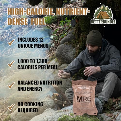 24 Pack MRE Meals Ready to Eat Variety Pack with Flameless Heater D678