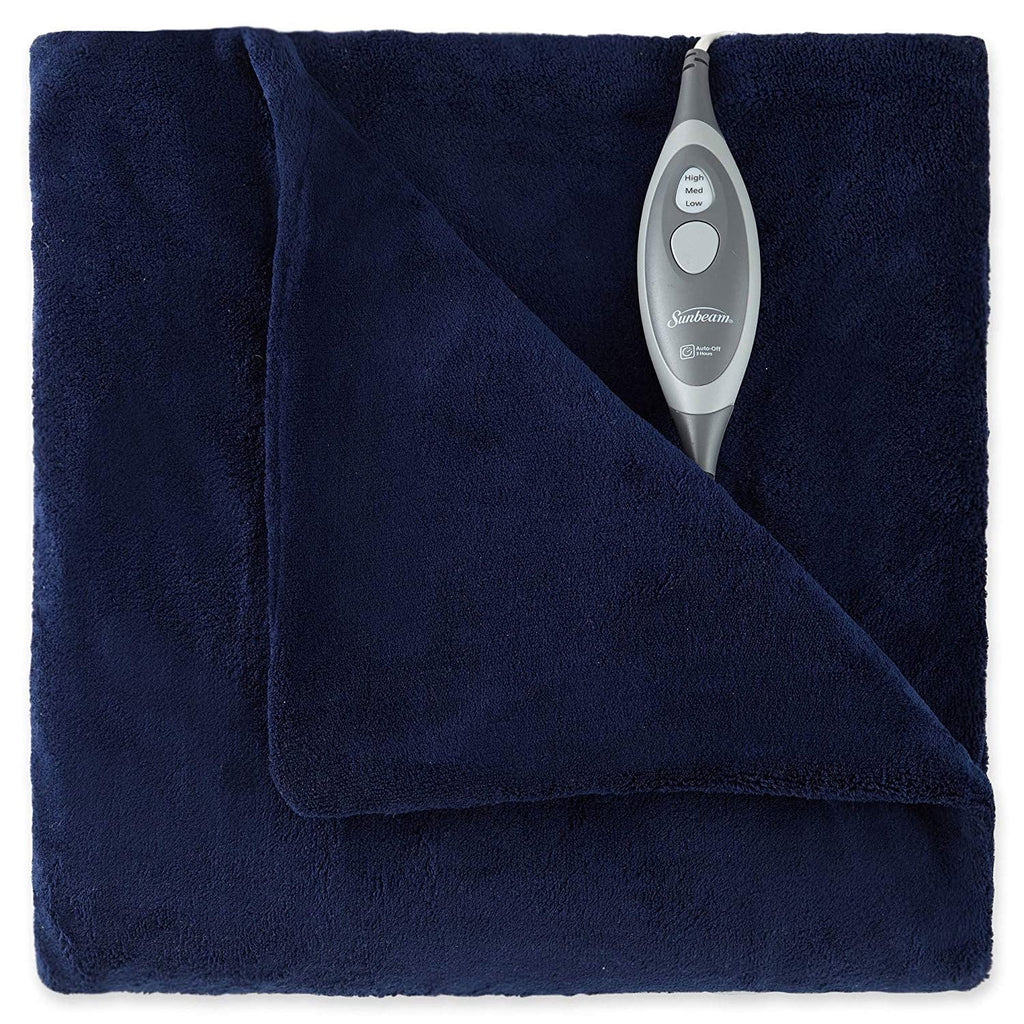 Royal Blue Electric Heated MicroPlush Throw Blanket O71264