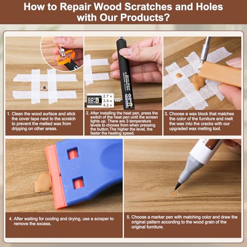 11 Colors Hardwood Wax 8 Colors Dual Tip Furniture Touch Up Markers Floor Repair Kit W96389