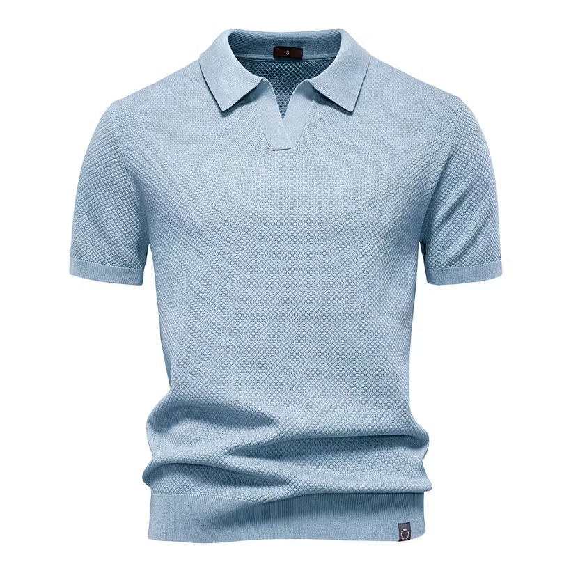 Men's Business Seagull Collar Wool Polo Shirt