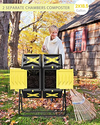 18.5 Gal BPA Free Single Rotating Chamber Compost Bin O38002