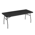White 6 ft Folding Table with Carrying Handle R7496