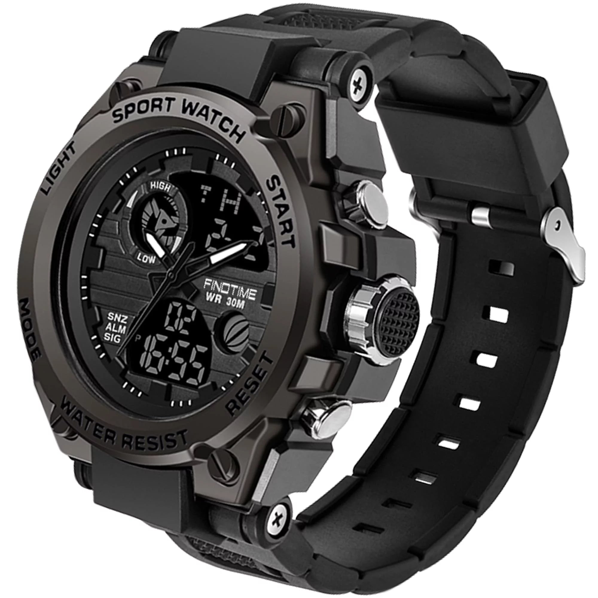 Men's Military Watch Outdoor Sports Electronic Watch Tactical Army Wristwatch LED Stopwatch Waterproof Digital Analog Watches A42338