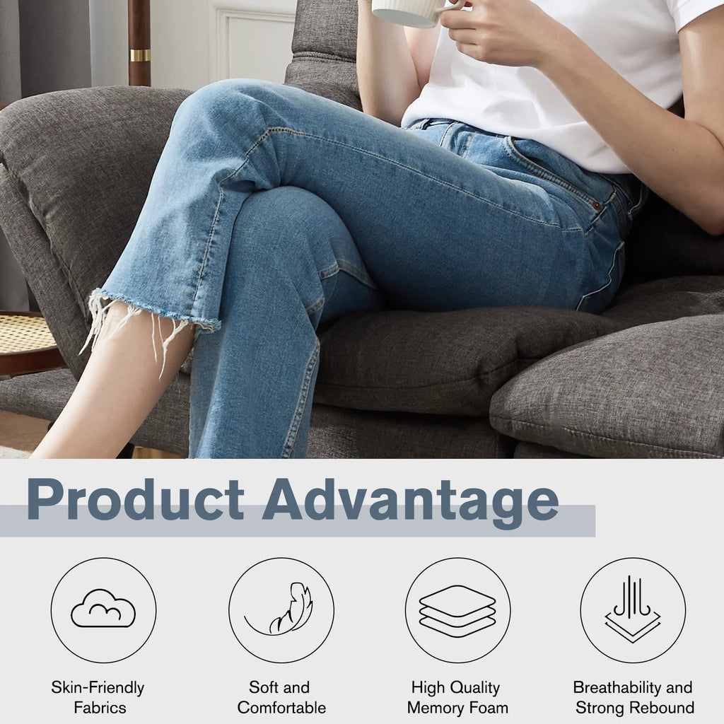 Gray Memory Foam Futon Sofa Bed M730927