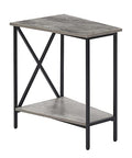 Faux Birch Black Wedge End Table S14743