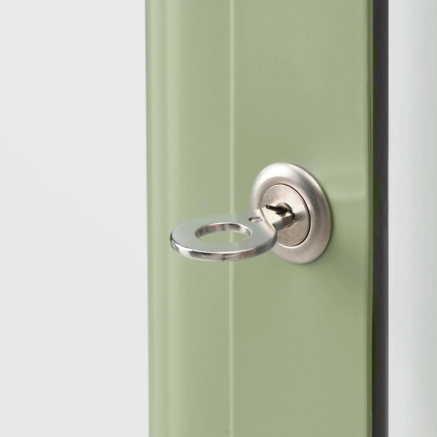 Pale Gray-Green Glass-Door Cabinet Q188132