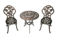3-Piece Rose Bistro Set with Cast Aluminum Top Table F315481