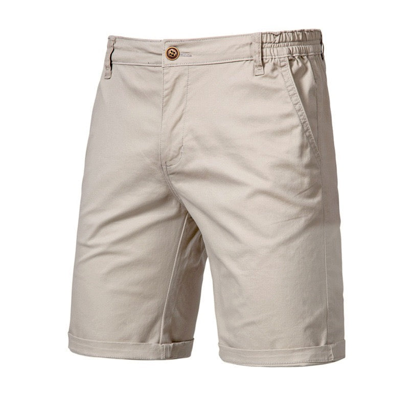 Solid-color, loose-fit smart-casual shorts
