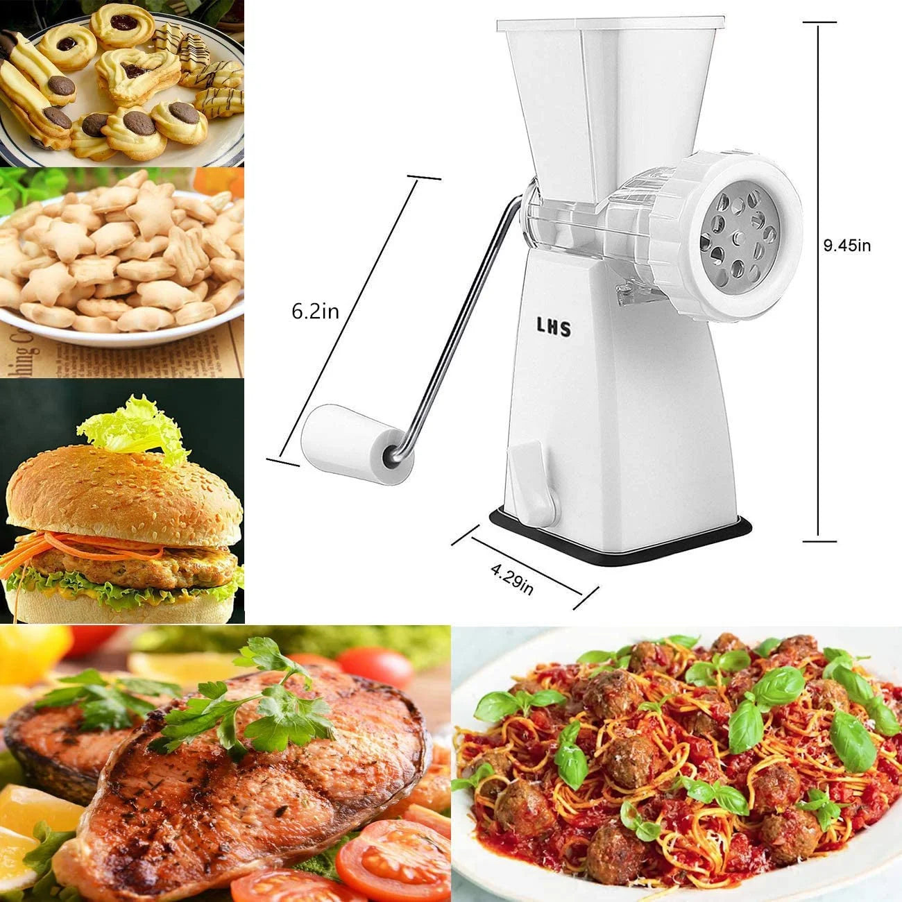 Manual Meat Grinder with Stainless Steel Blades Heavy Duty Suction Base N571676