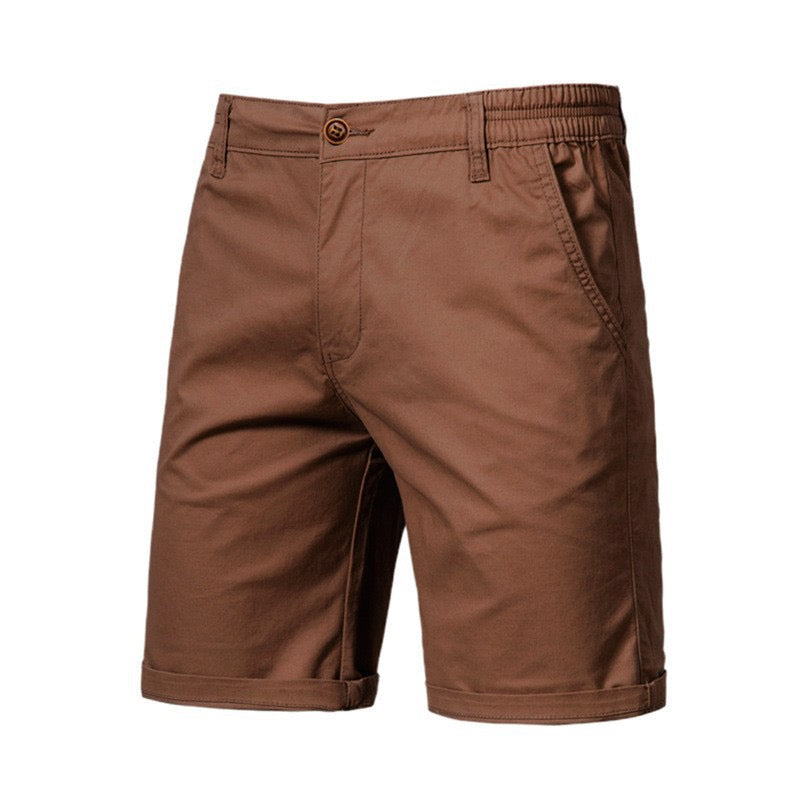 Solid-color, loose-fit smart-casual shorts