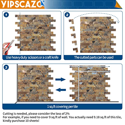 20 Sheets Peel and Stick Stone Metal Tile Backsplash (12'' X 12'') I27748