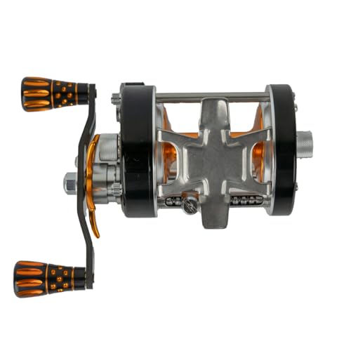 Round Baitcasting Reel with 6+1 Stainless Steel Ball Bearings, 5.3:1 Gear Ratio, 19lb Drag, Brass Gears H82930
